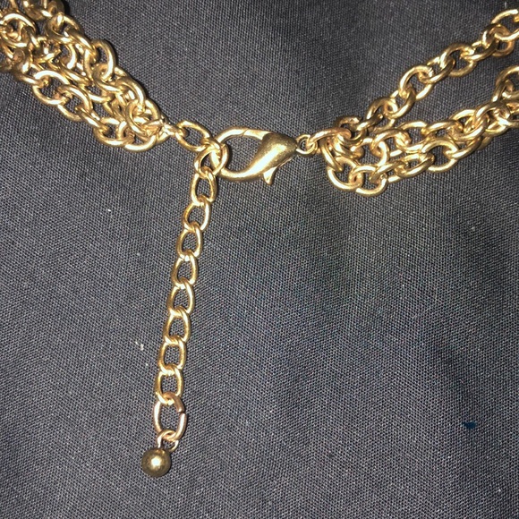 Gold, Amber Crystal Statement Necklace 16 to 18 in like new! - Picture 6 of 7